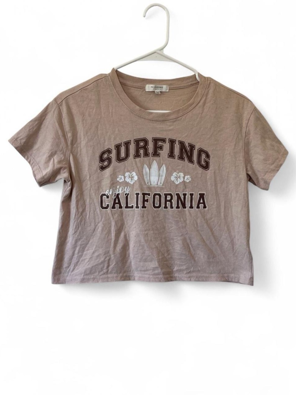 Girls XL Short Sleeve Graphic Print Crop Top Surfing California Summer Casual